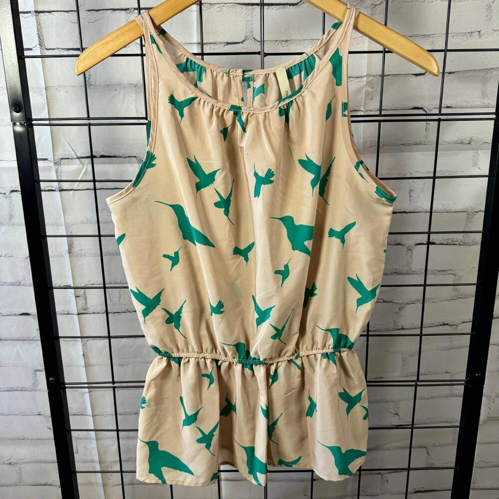 Paper Crane Hummingbird Print Sleeveless Romper – Size S